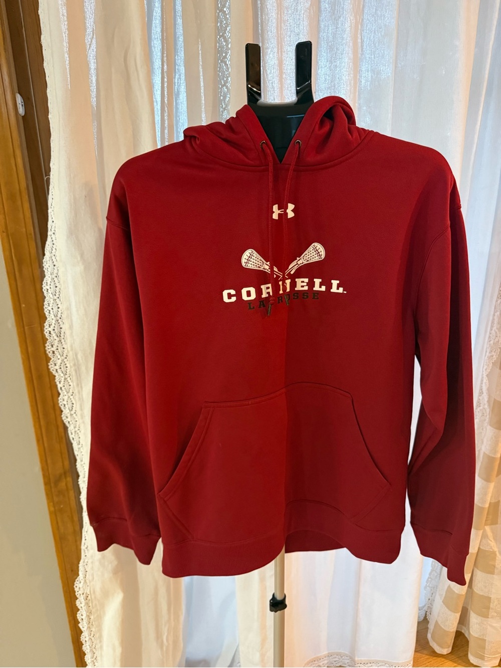 Under Armour Maroon Cornell Lacrosse Pullover Hoodie
